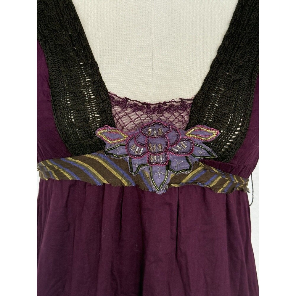Vintage Free People Dress Y2K Boho Crochet Lace Empire Waist Festival S - Picture 5 of 16